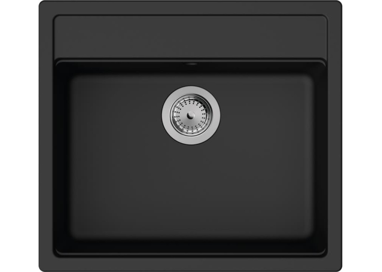 Кухонна мийка Hansgrohe S52, граніт, прямокутник, без крила, 550х490х190мм, чаша - 1, врізна, S520-F510, чорний графіт, 43359170