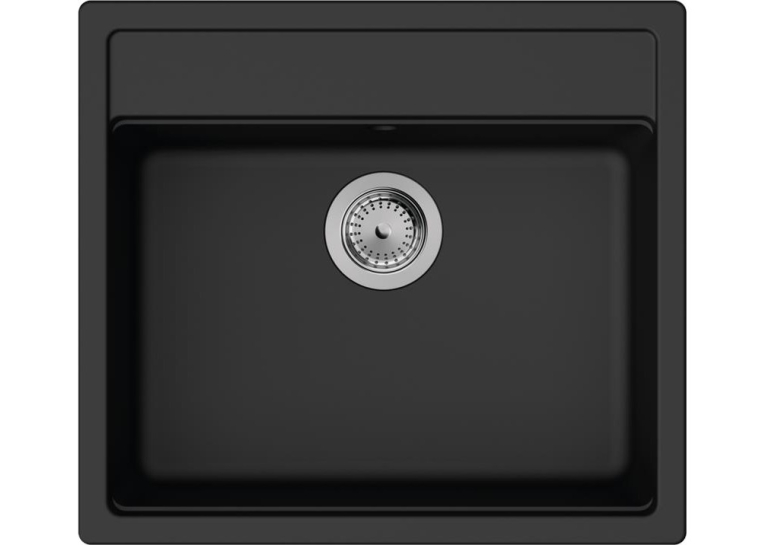 Кухонна мийка Hansgrohe S52, граніт, прямокутник, без крила, 550х490х190мм, чаша - 1, врізна, S520-F510, чорний графіт, 43359170