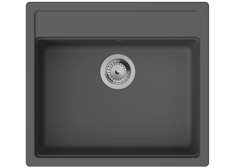 Кухонна мийка Hansgrohe S52, граніт, прямокутник, без крила, 550х490х190мм, чаша - 1, врізна, S520-F510, сірий камінь