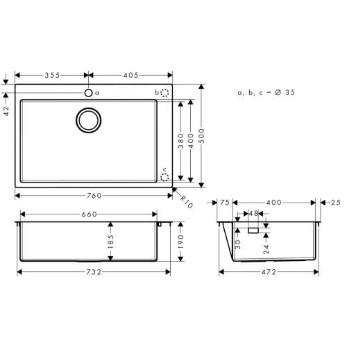Кухонна мийка Hansgrohe S71 S711-F660 43302800 (Пошкоджене пакування)