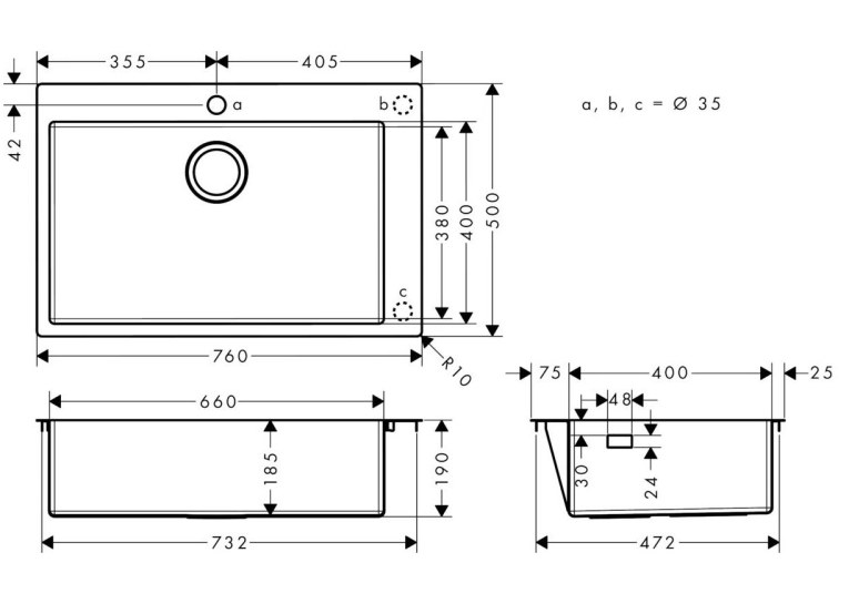 Кухонна мийка Hansgrohe S71 S711-F660 43302800 (Пошкоджене пакування)