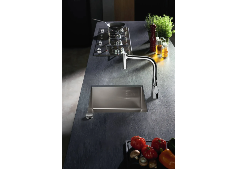Кухонна мийка Hansgrohe S711-F450 на стільницю 2x35d 550х500 Stainless Steel (43305800)