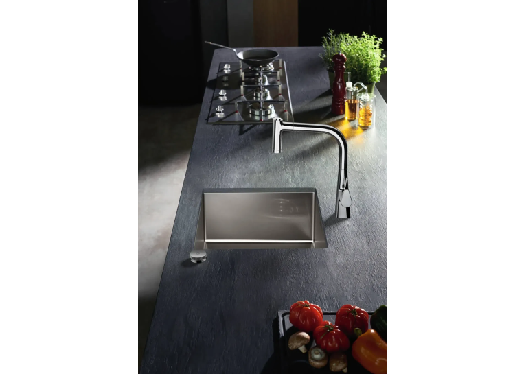 Кухонна мийка Hansgrohe S711-F450 на стільницю 2x35d 550х500 Stainless Steel (43305800)