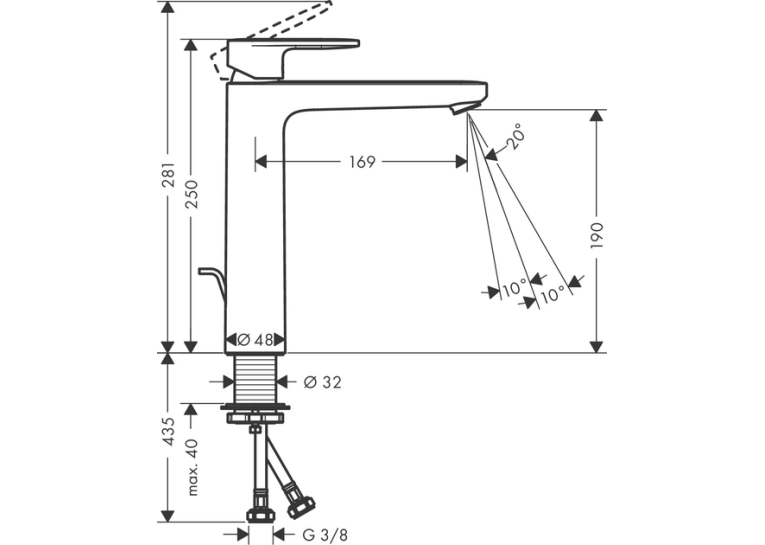 Змішувач для раковини Hansgrohe Vernis S 190 хром 71542000