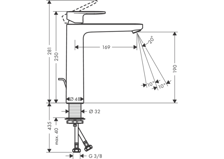 Змішувач для раковини Hansgrohe Vernis S 190 хром 71542000