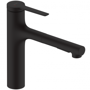 Смеситель кухонный Hansgrohe Zesis M33 160 2jet с выдвижным изливом Matt Black 74801670