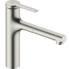 Змішувач кухонний  Hansgrohe Zesis  M33 160 2jet  з витяжним виливом Stainless Steel Finish 74801800