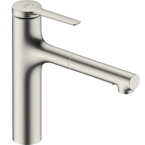 Змішувач кухонний  Hansgrohe Zesis  M33 160 2jet  з витяжним виливом Stainless Steel Finish 74801800