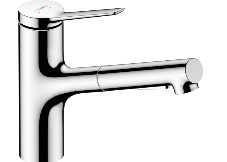 Смеситель кухонный Hansgrohe Zesis  M33 150 2jet  с выдвижным изливом sBox Lite Chrome 74803000