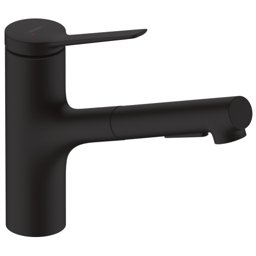 Змішувач кухонний  Hansgrohe Zesis  M33 150 2jet  з витяжним виливом sBox Lite Matt Black 74803670