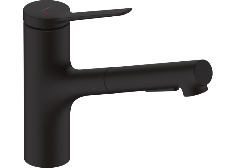 Змішувач кухонний  Hansgrohe Zesis  M33 150 2jet  з витяжним виливом sBox Lite Matt Black 74803670