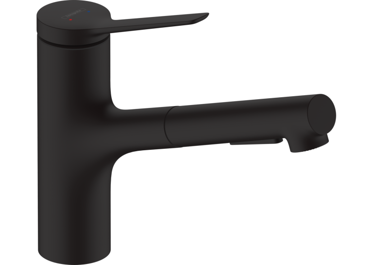 Змішувач кухонний  Hansgrohe Zesis  M33 150 2jet  з витяжним виливом sBox Lite Matt Black 74803670