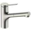 Змішувач кухонний  Hansgrohe Zesis  M33 150 2jet  з витяжним виливом sBox Lite Stainless Steel Finish 74803800