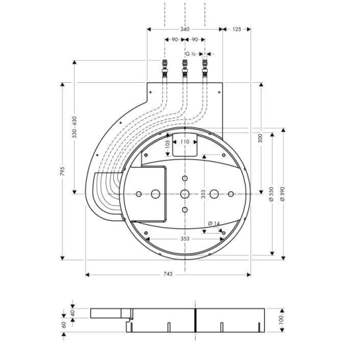 Скрытая часть для квадратного Raindance Rainmaker HANSGROHE Raindance 28412180
