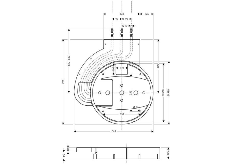 Прихована частина для квадратного Raindance Rainmaker HANSGROHE Raindance 28412180