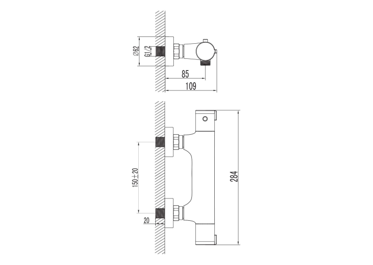  Термостат для душу IMPRESE CENTRUM, 15400