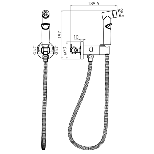 Гігієнічний набір прихованого монтажу IMPRESE KUCERA f03703410AA