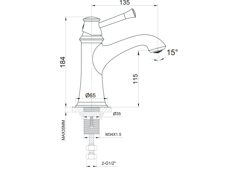 Смеситель для раковины IMPRESE PODZIMA LEDOVE, хром, ZMK01170101