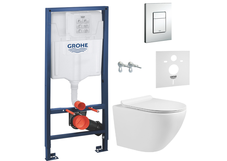 Комплект: унітаз підвісний Volle Amadeus з сидінням + інсталяція Grohe Rapid SL (13-06-055M+38772001)