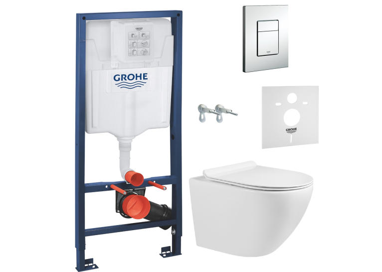 Комплект: унітаз підвісний Volle Amadeus з сидінням + інсталяція Grohe Rapid SL (13-06-055M+38772001)