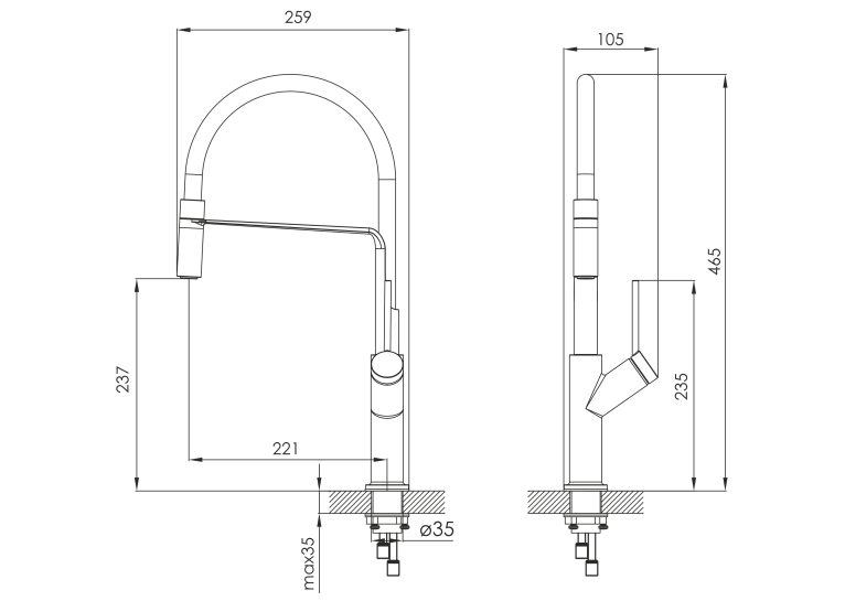  Змішувач для кухні Imprese Boa BS чорний f03401410BS