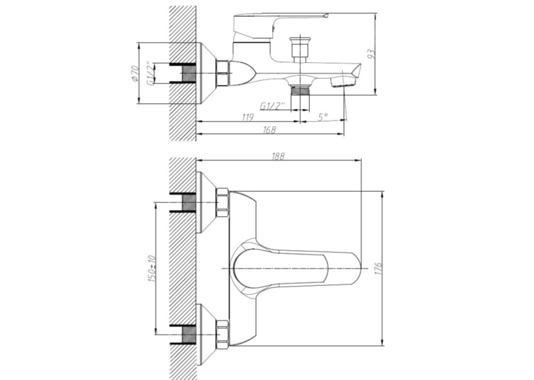  Комплект змішувачів для ванни Imprese kit21081