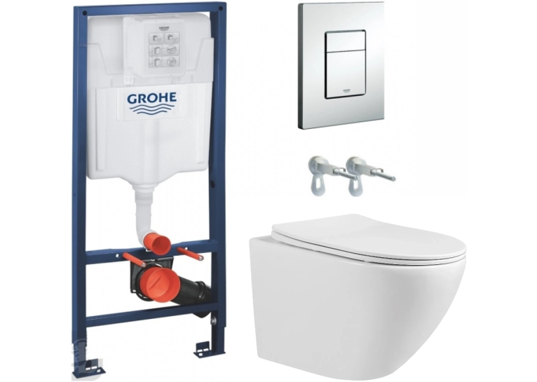Комплект: унітаз підвісний Volle Amadeus з сидінням + інсталяція Grohe Rapid SL Rapid SL (38772001+c06803900)