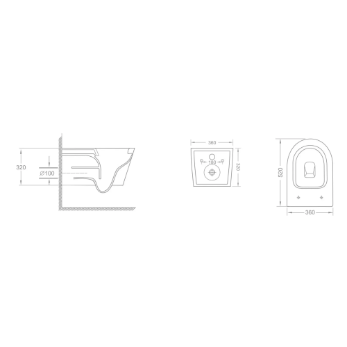 Унітаз підвісний Imprese LESNA безободковий з дюропластом Slim slow-closing c06803900