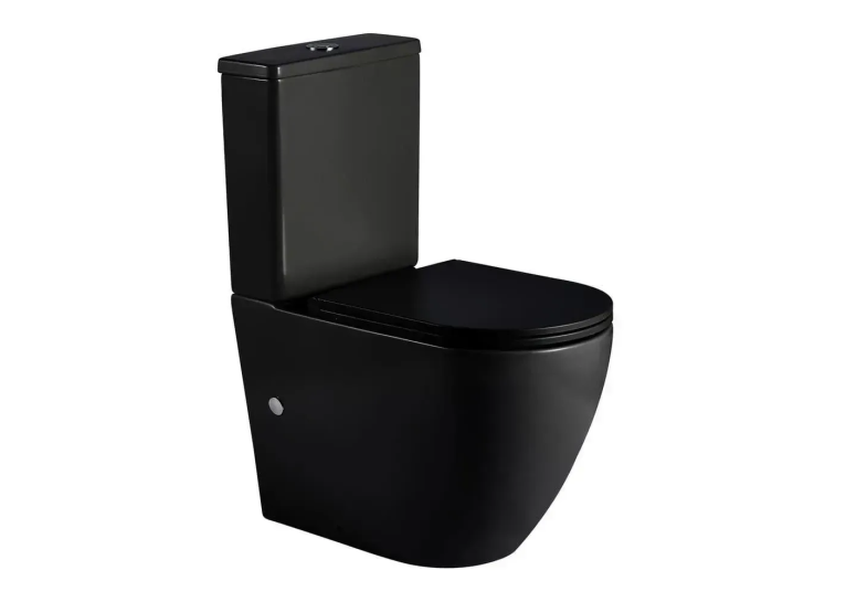 Унітаз безободковий IMPRESE LESNA BLACK Компакт підлоговий до стіни, сидіння Slim slow-closing, i11507 black