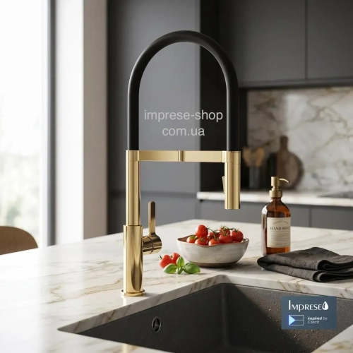 Смеситель для кухни IMPRESE BOA WS, с подключением к фильтру, шампань, ZMK382509345
