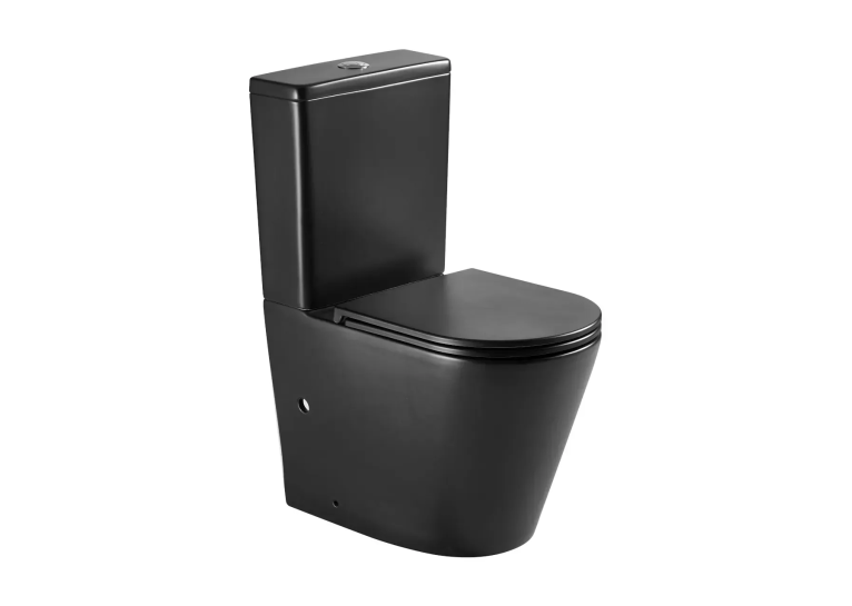 Унітаз безободковий IMPRESE LESNA BLACK Компакт підлоговий до стіни, сидіння Slim slow-closing, с06509610