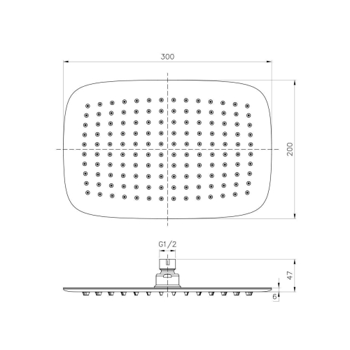 Верхний душ IMPRESE, с 1 типом струи, S300200SS6