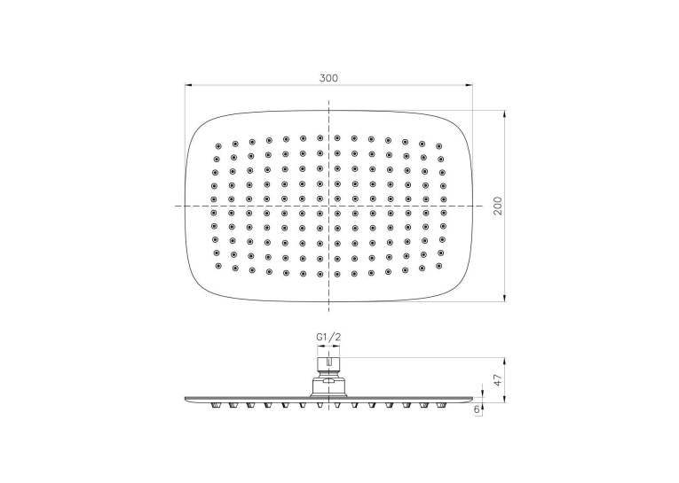 Верхний душ IMPRESE, с 1 типом струи, S300200SS6