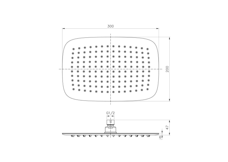 Верхний душ IMPRESE, с 1 типом струи, S300200SS6