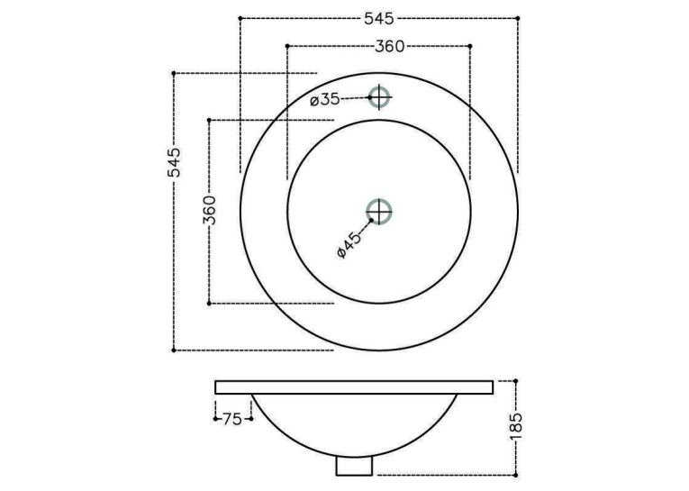 Раковина Jaquar Fusion 54,5x54,5 см, кругла, FSS-WHT-29601