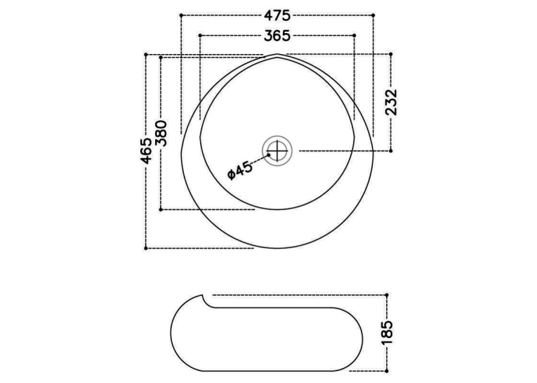 Раковина Jaquar JDS 46,5x47,5 см, кругла, на стільницю, JDS-WHT-25903.