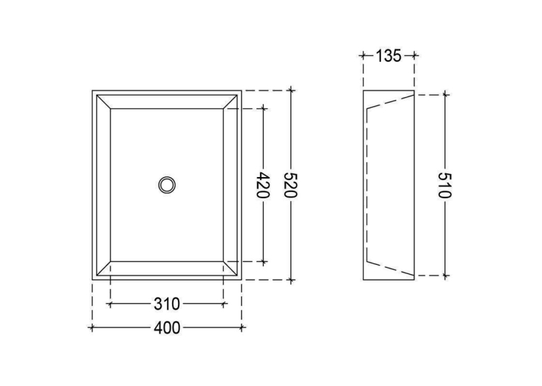 Раковина Jaquar JDS 52x40 см, прямокутна, JDS-WHT-25907N