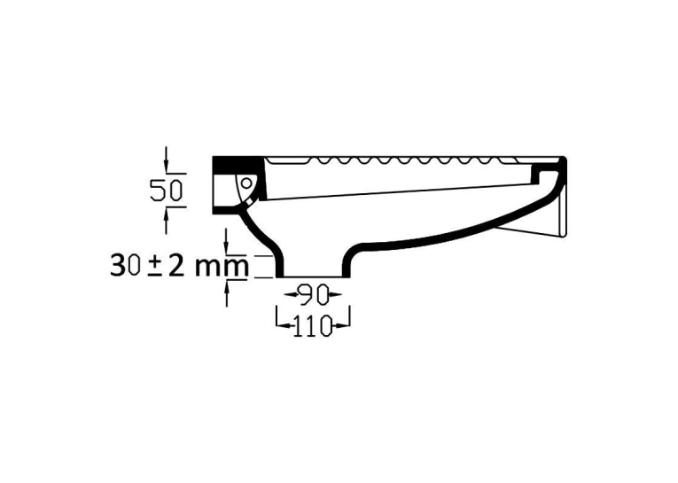 Чаша Генуя Jaquar 445х540мм, (ECS-WHT-455LE/CNS-WHT-455LE)