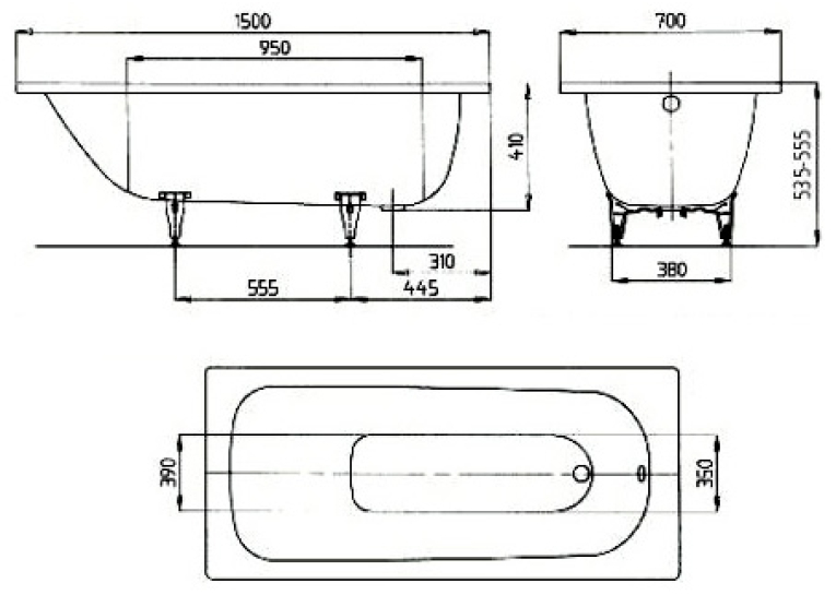 Ванна стальная KALDEWEI Saniform Plus 361-1 (111600010001) 150x70