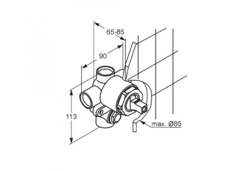 Скрытая часть смесителя для ванны и душа Kludi 38624N