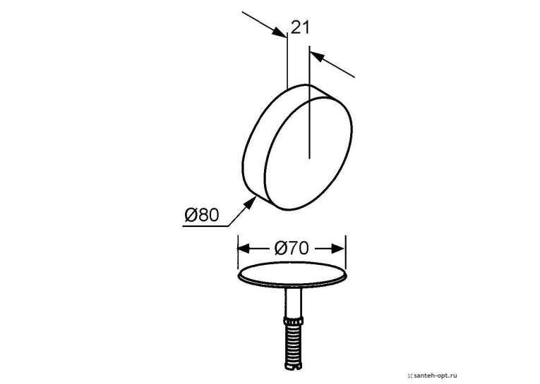 Злив перелив хром Kludi 7105545-00