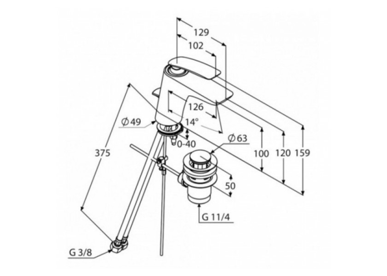  Змішувач для умивальника KLUDI BALANCE (520230575)