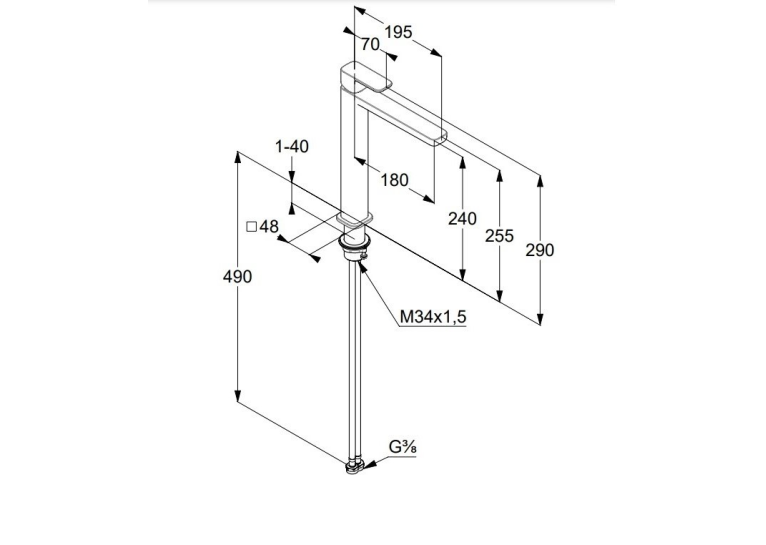 Змішувач для умивальника  KLUDI-RENON 240 DN 15 422980575