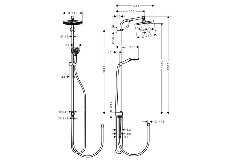  Душова система Hansgrohe Crometta S 240 27270000