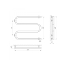 Сушка для рушників Laris Змеевик25 РС3 600 х 500 Електро Ліва