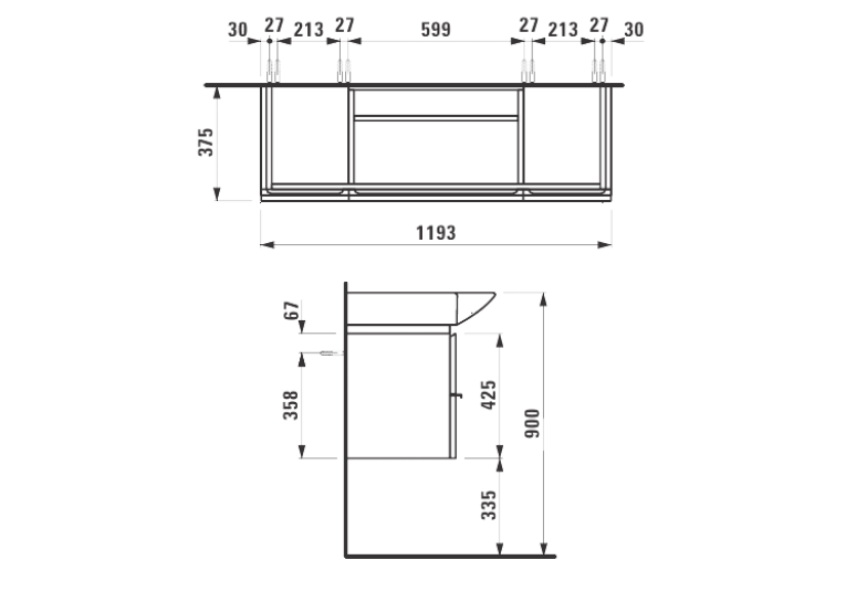 Тумба для раковины Laufen PALACE 120 см, белый