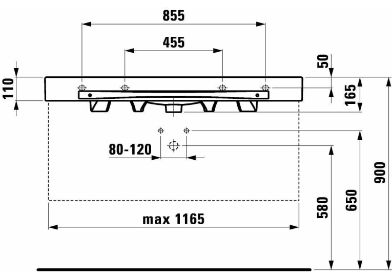  Раковина накладна Laufen PALACE 120x51 см, H8127040001041