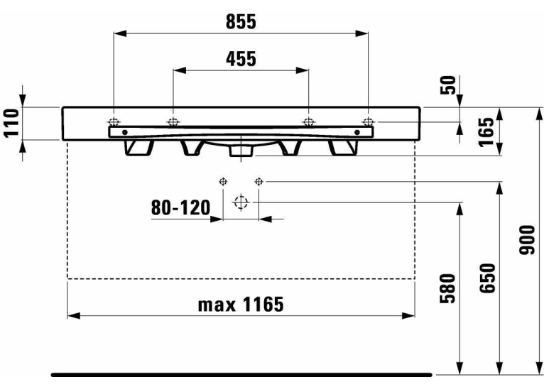  Раковина накладна Laufen PALACE 120x51 см, H8127040001041