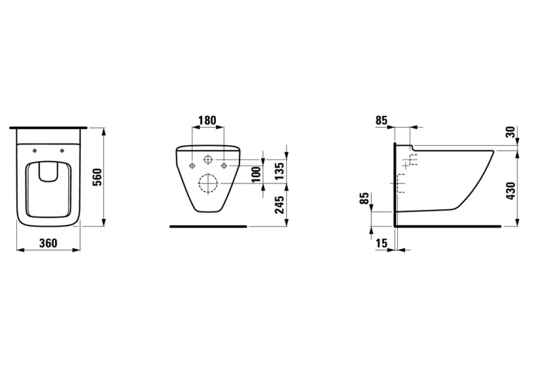 Чаша підвісного унітазу Laufen Palace + сидіння дюропласт Soft Close, H8667000000001