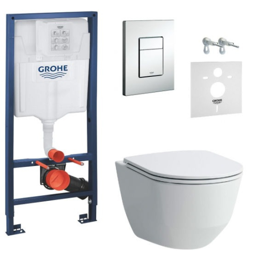 Комплект: Інсталяційна система Grohe Rapid SL 38772001 + підвісний унітаз Laufen Pro з кришкою, 38772001+H8669570000001